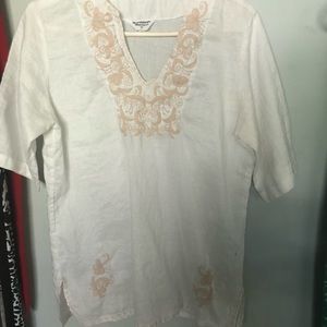 White With Beige Lining Blouse